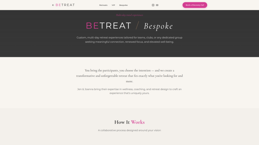 betreat-bespoke-page