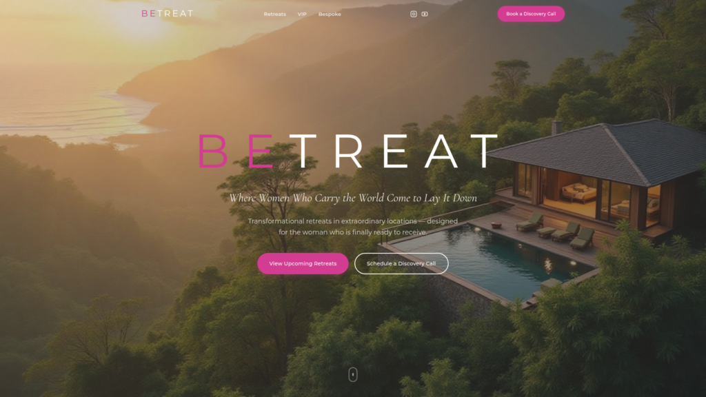 BeTreat Retreat — Custom Design & Development