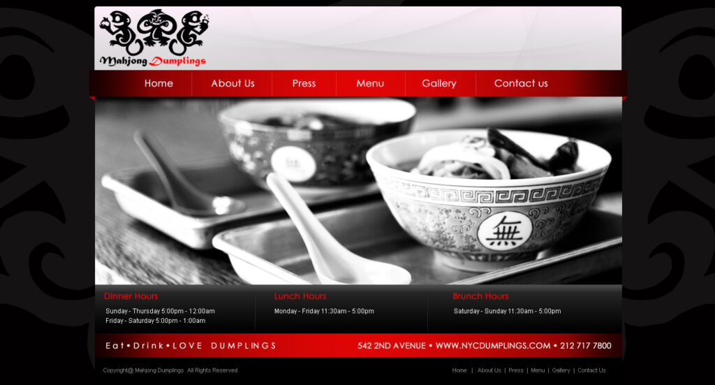 Mahjong Dumplings Website & Photography